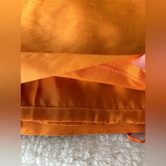 Louis Feraud Elegant Orange Pencil Skirt 100% silk sz L - Picture 13 of 13